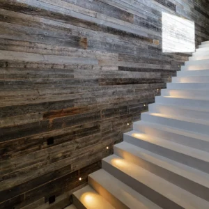 Escalier intérieur moderne pour aller à l'étage de la maison.