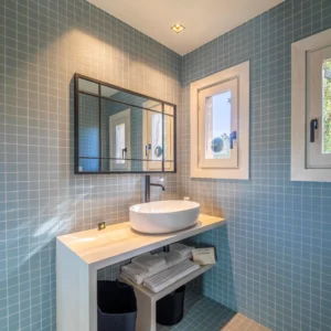 salle de bain bleu