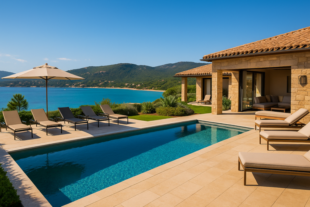 Villa vue mer à porto vecchio en location sur la plateforme Vacances Location Corse à découvrir dans notre guide location de villas de luxe 2026.